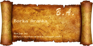 Borka Aranka névjegykártya